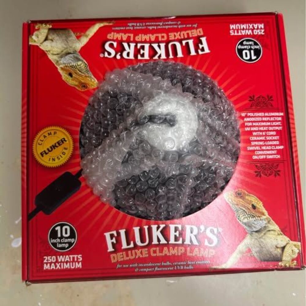 Fluker's Deluxe 10" Clamp Lamp (250W) – Brand New in Box